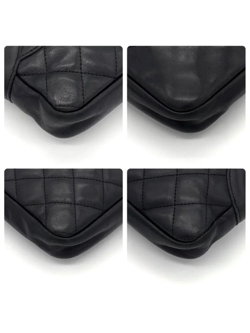 Chanel Cambon Line Leather Pochette Shoulder Bag Black